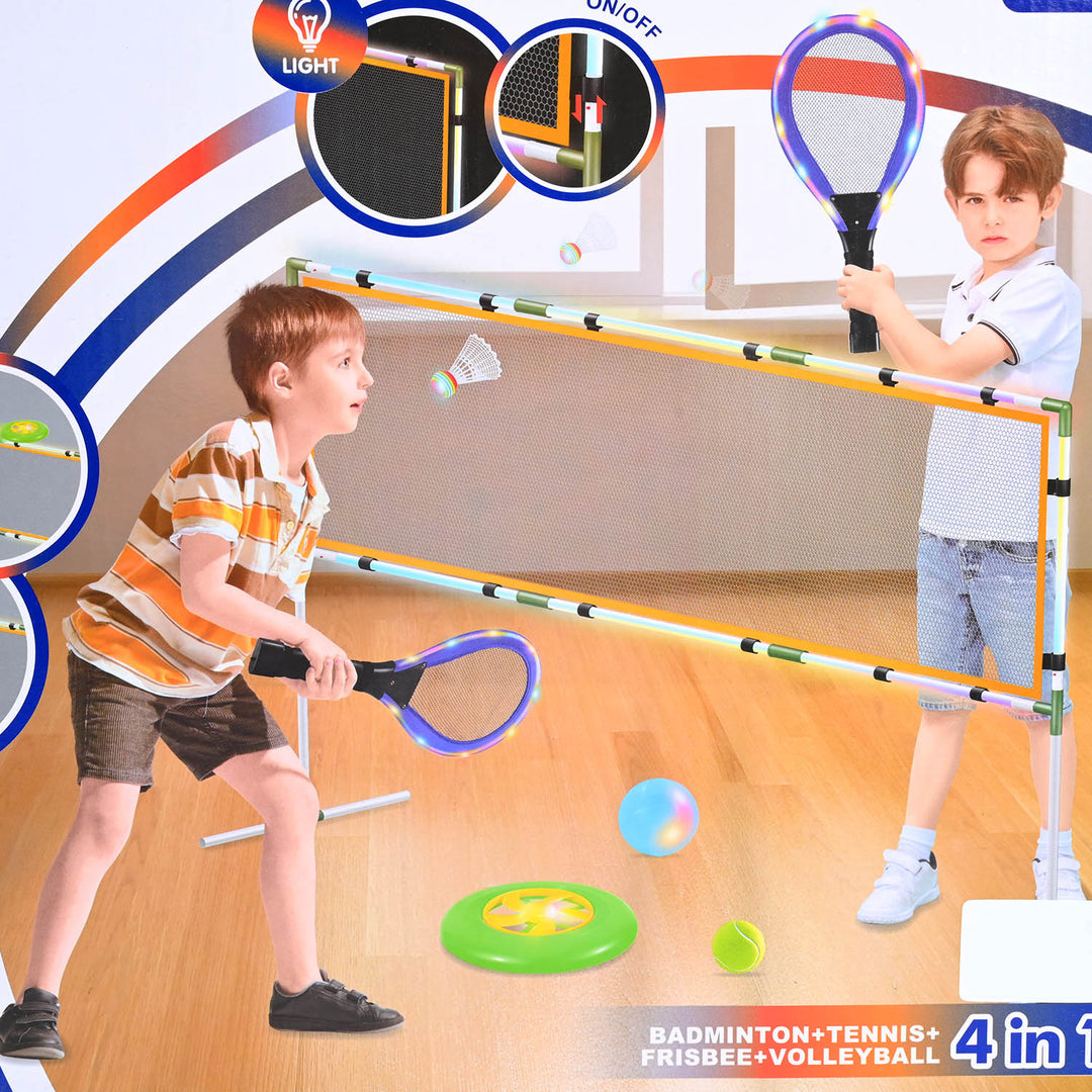 4-in-1 Sport Set – Badminton, Tennis, Frisbee & Volleyball for Kids