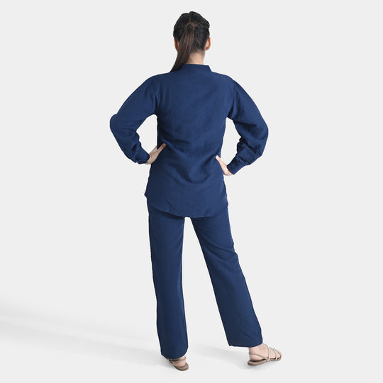 Teens Girls Poly Cotton Navy CO-Ord Set-NAVY