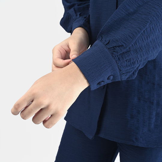 Teens Girls Poly Cotton Navy CO-Ord Set-NAVY