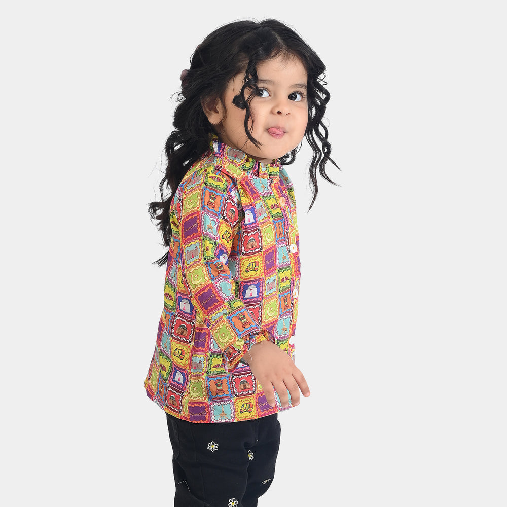 Infant Girls Poly Net Casual Top Ticket -Multi