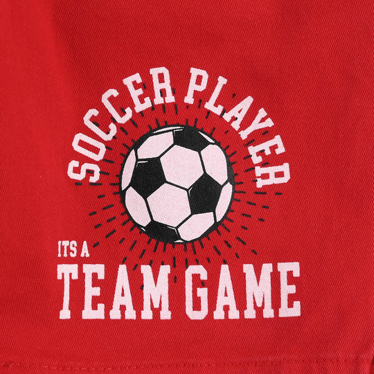 Boys Denim Stretch Twill Short Team Game-RED