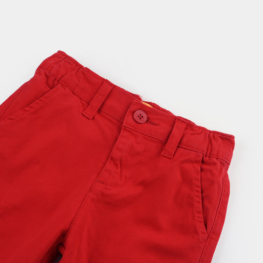 Boys Denim Stretch Twill Short Team Game-RED