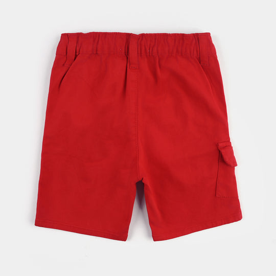 Boys Denim Stretch Twill Short Team Game-RED