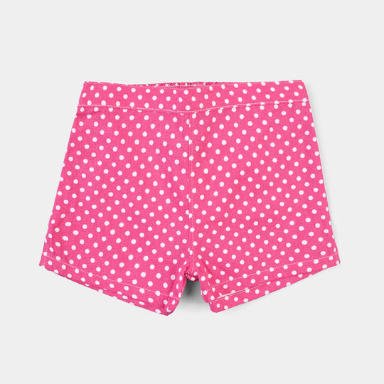 Infant Girls Poly Cotton Short Polka Dot-Pink