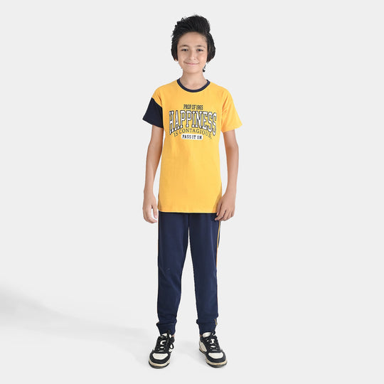 Boys Jersey/Terry 2 Piece Suit Happiness-Gold Fusion