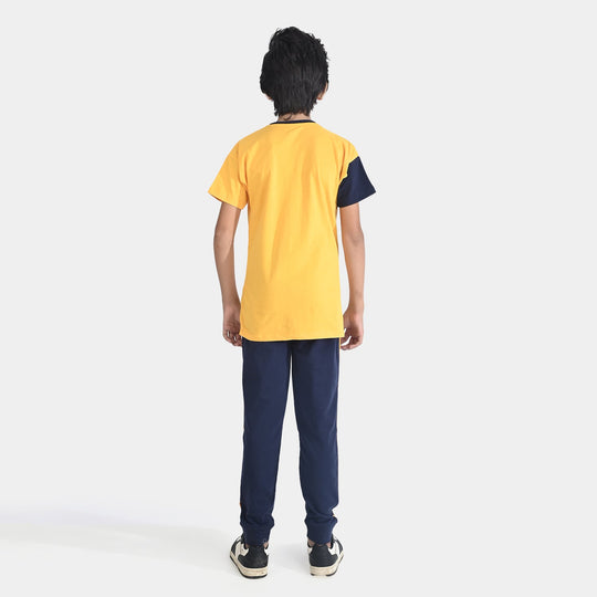 Boys Jersey/Terry 2 Piece Suit Happiness-Gold Fusion