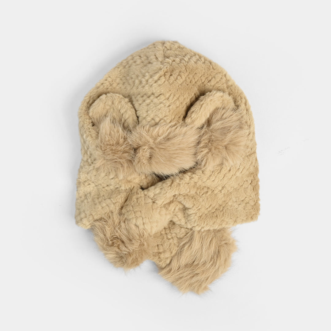 Winter Fur Hat & Muffler | 2Y+