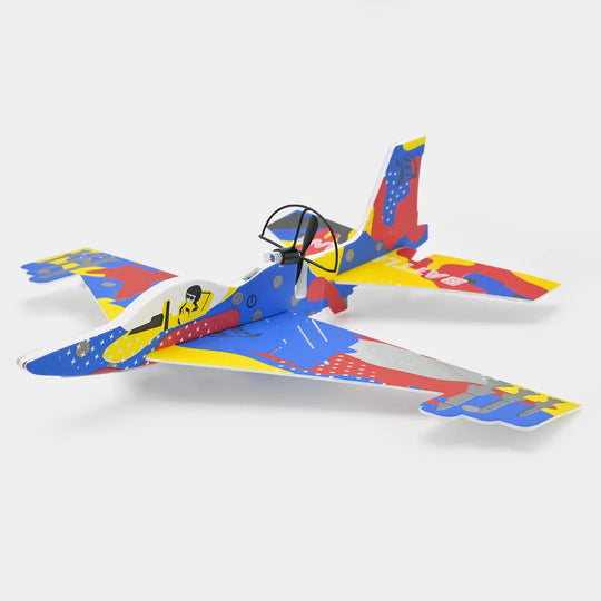 Rechargeable Foamy Glider Aircraft With Lights - Blue