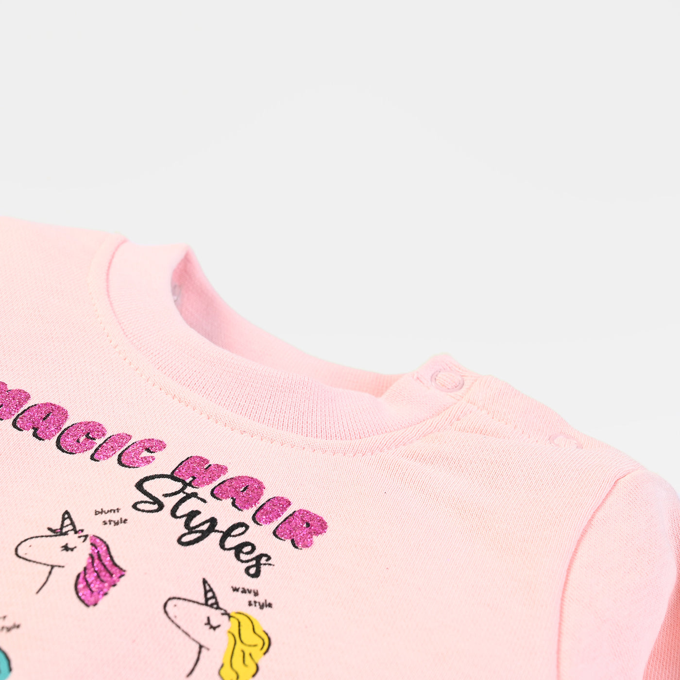 Infants Girls Fleece Sweatshirt Magic Hair-Light Pink