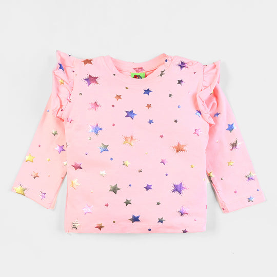 Infant Girls Jersey T-Shirt Multi Stars-Pink