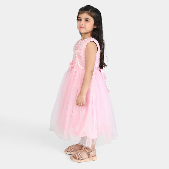 Girl Net Fancy Frock Dreamy-Pink