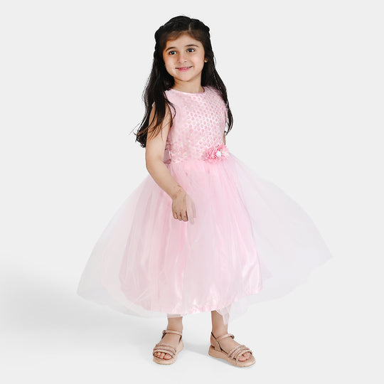 Girl Net Fancy Frock Dreamy-Pink