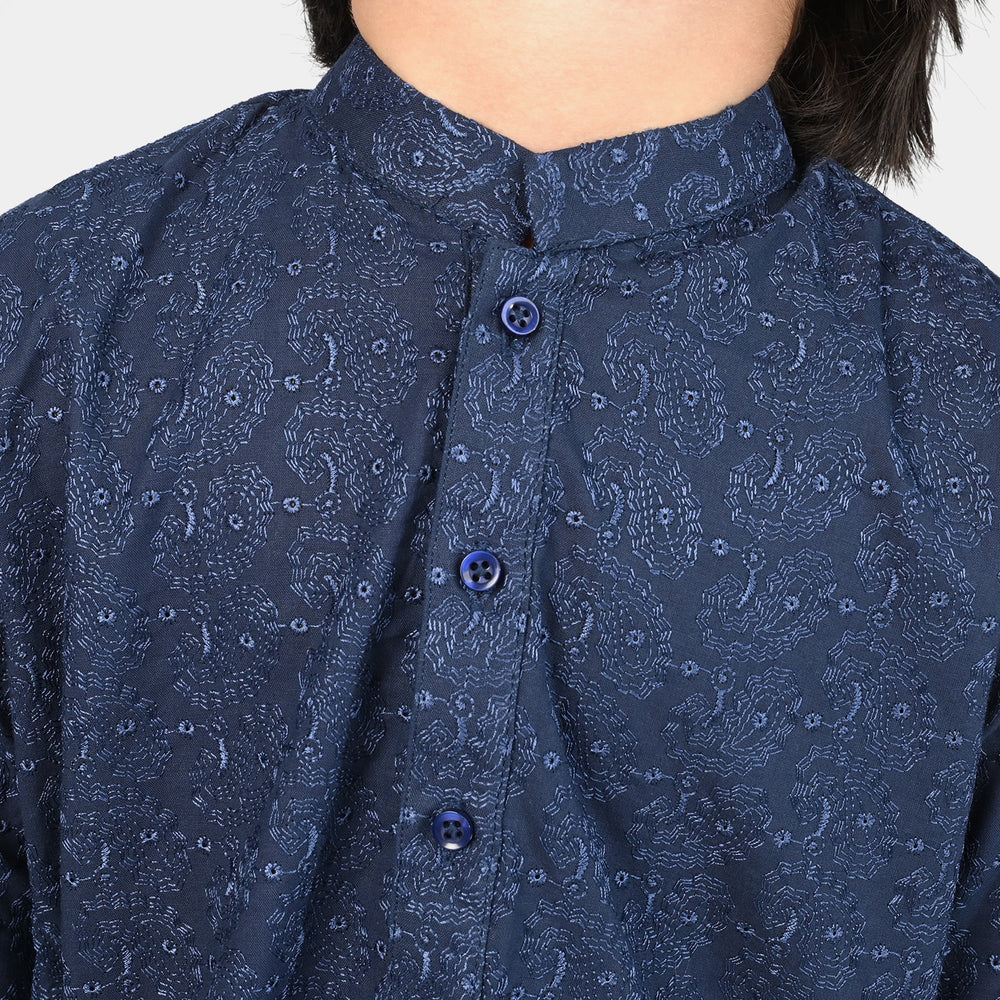 Boys Kurta (Chicken)-NAVY