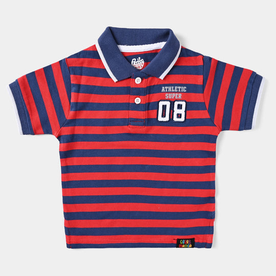 Infant Boys Cotton PK Polo Athletic-Red/Blue
