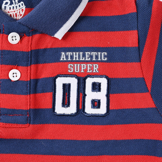 Infant Boys Cotton PK Polo Athletic-Red/Blue