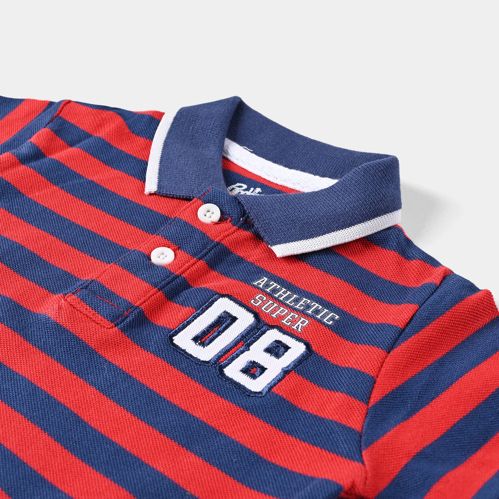 Infant Boys Cotton PK Polo Athletic-Red/Blue