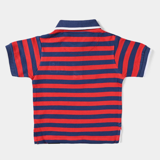 Infant Boys Cotton PK Polo Athletic-Red/Blue