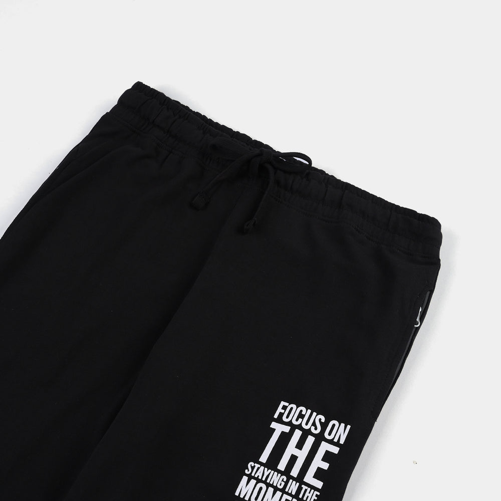 Teen Boys French Terry Trouser-Black