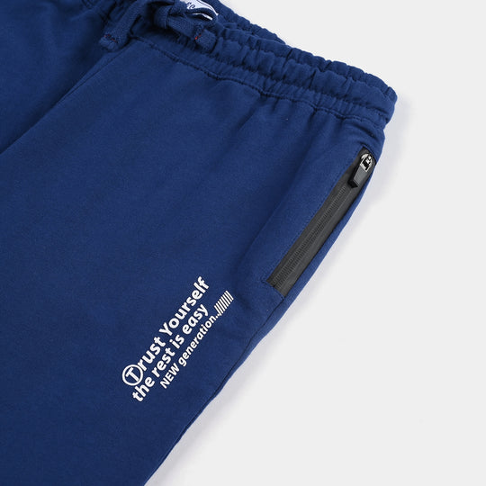 Teen Boys French Terry Trouser-Navy Blue