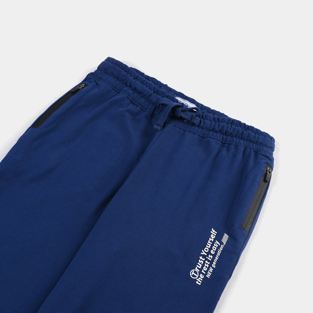 Teen Boys French Terry Trouser-Navy Blue