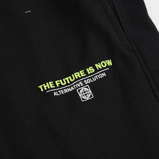 Teen Boys French Terry Trouser-Black