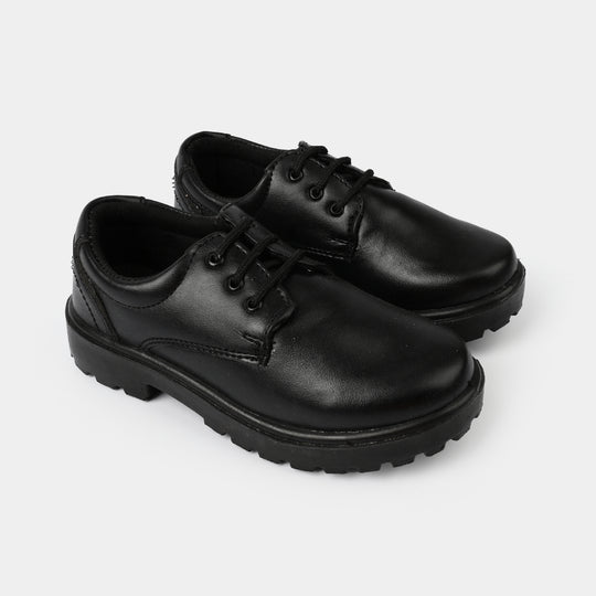 Boys School Shoes KR-03-BLACK