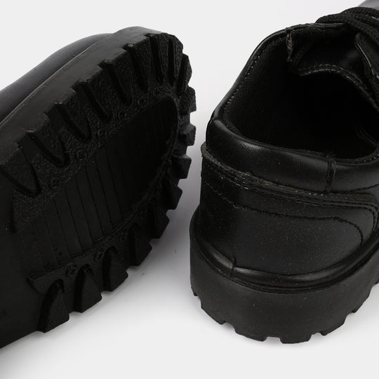 Boys School Shoes KR-03-BLACK