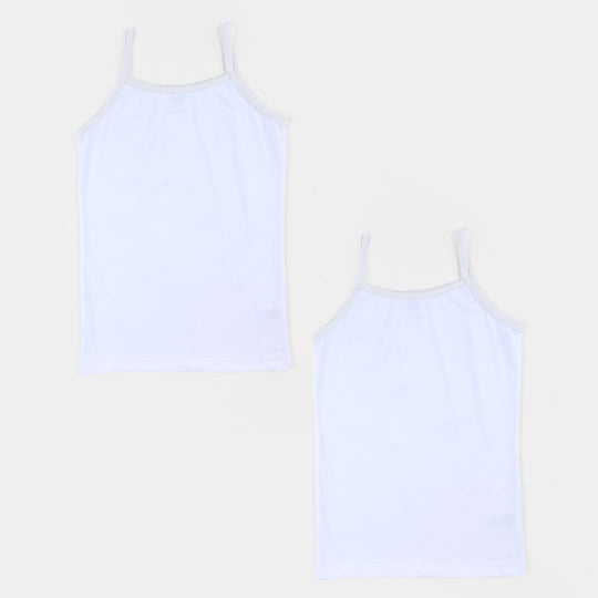 Girls Cotton Jersey Cami Pack of 2 Basic- W-White