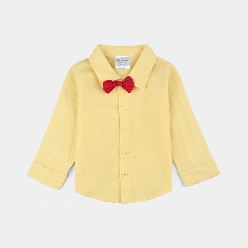 Infant Boys Cotton Interlock Suit-Yellow/Navy