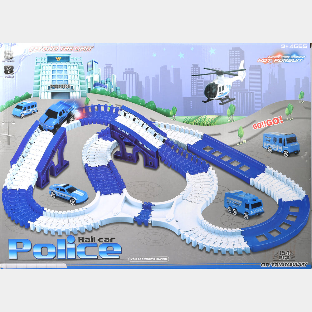 Police Rail Car – DIY Track Toy Set For Kids
