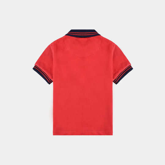 Infant Boys Cotton PK Polo Let's Play-HR.Red