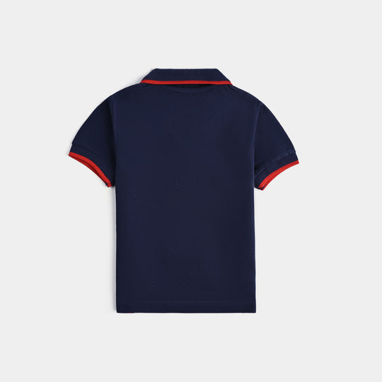 Infant Boys Cotton PK Polo-Navy Blue
