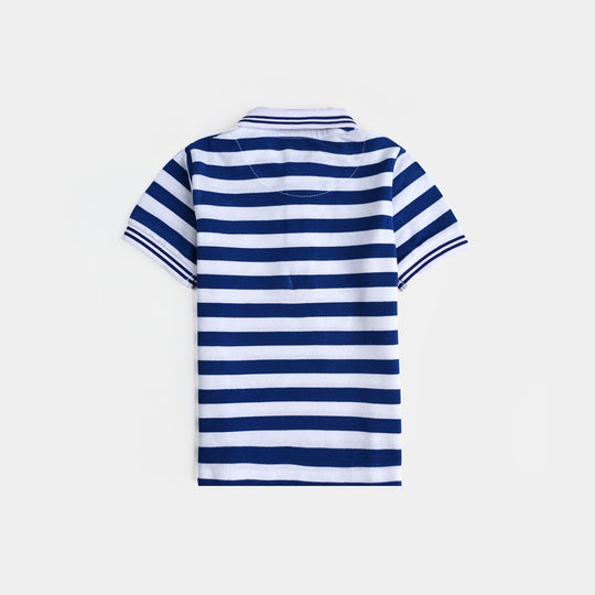 Infant Boys Cotton PK Polo-C.B.White