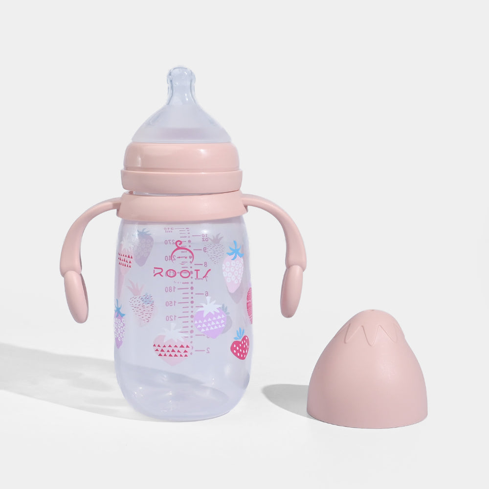 Roots Wide Neck Feeder Bottle 310ml - Pink  (J1009)