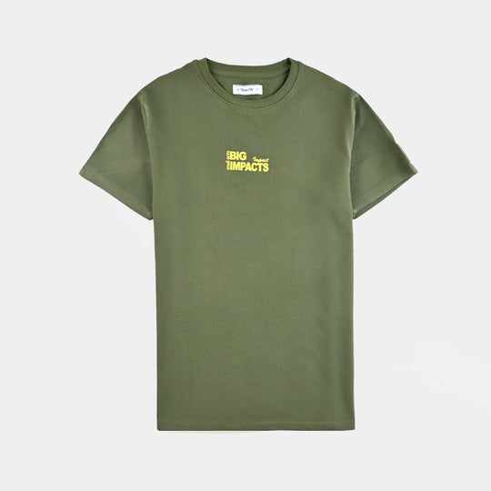 Teen Boys Jumbo Pique Tee Big Impact-Chive