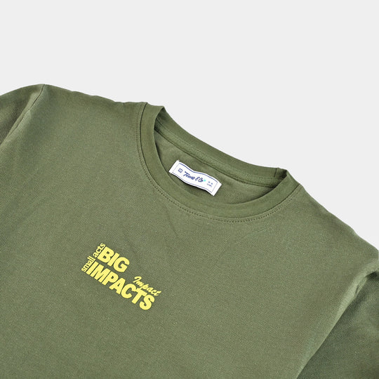 Teen Boys Jumbo Pique Tee Big Impact-Chive