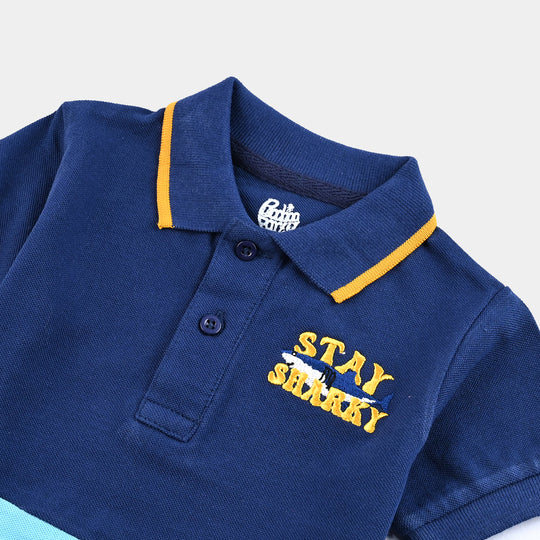 Infant Boys Jumbo Pique Polo Stay Shark