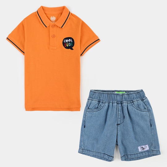 Infant Boys 2 Piece Suit Cool Dude-Orange Blue