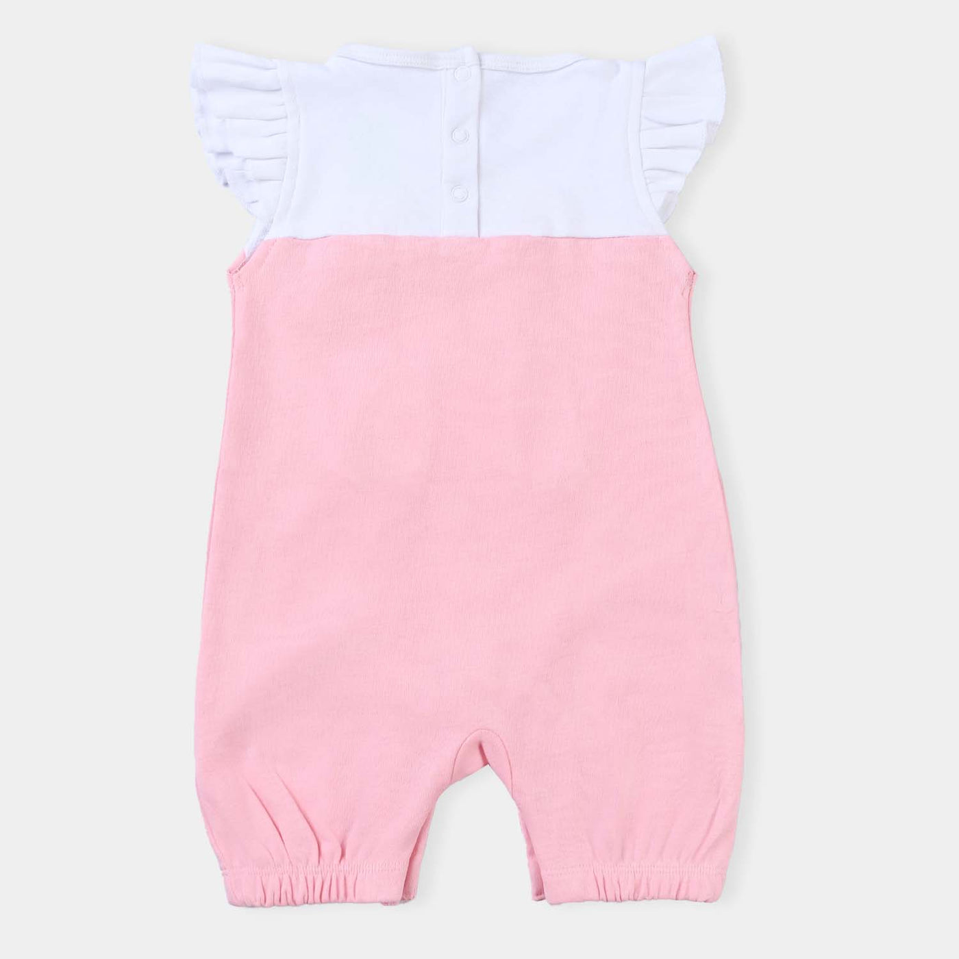 Infant Girls Cotton Interlock Knitted Romper Peek A Boo-White