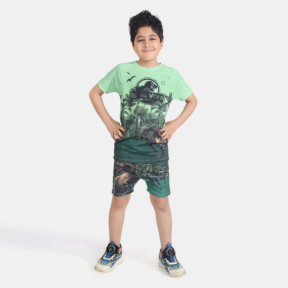 Boys Microfiber Jersey 2 Piece Suit-GREEN