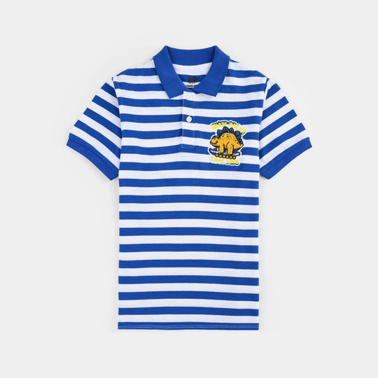 Boys Jumbo Pique Polo Skate Racer-Striper