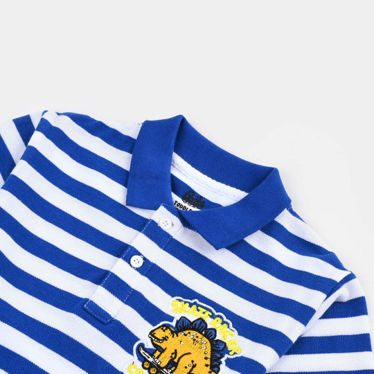 Boys Jumbo Pique Polo Skate Racer-Striper