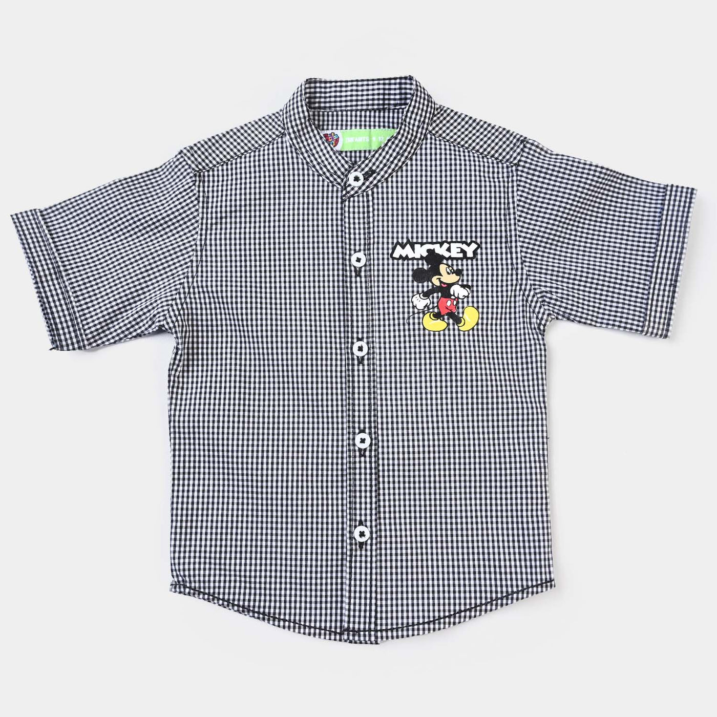 Infant Boys Yarn Dyed Basic Casual Shirt (MICKEY)-BLACK