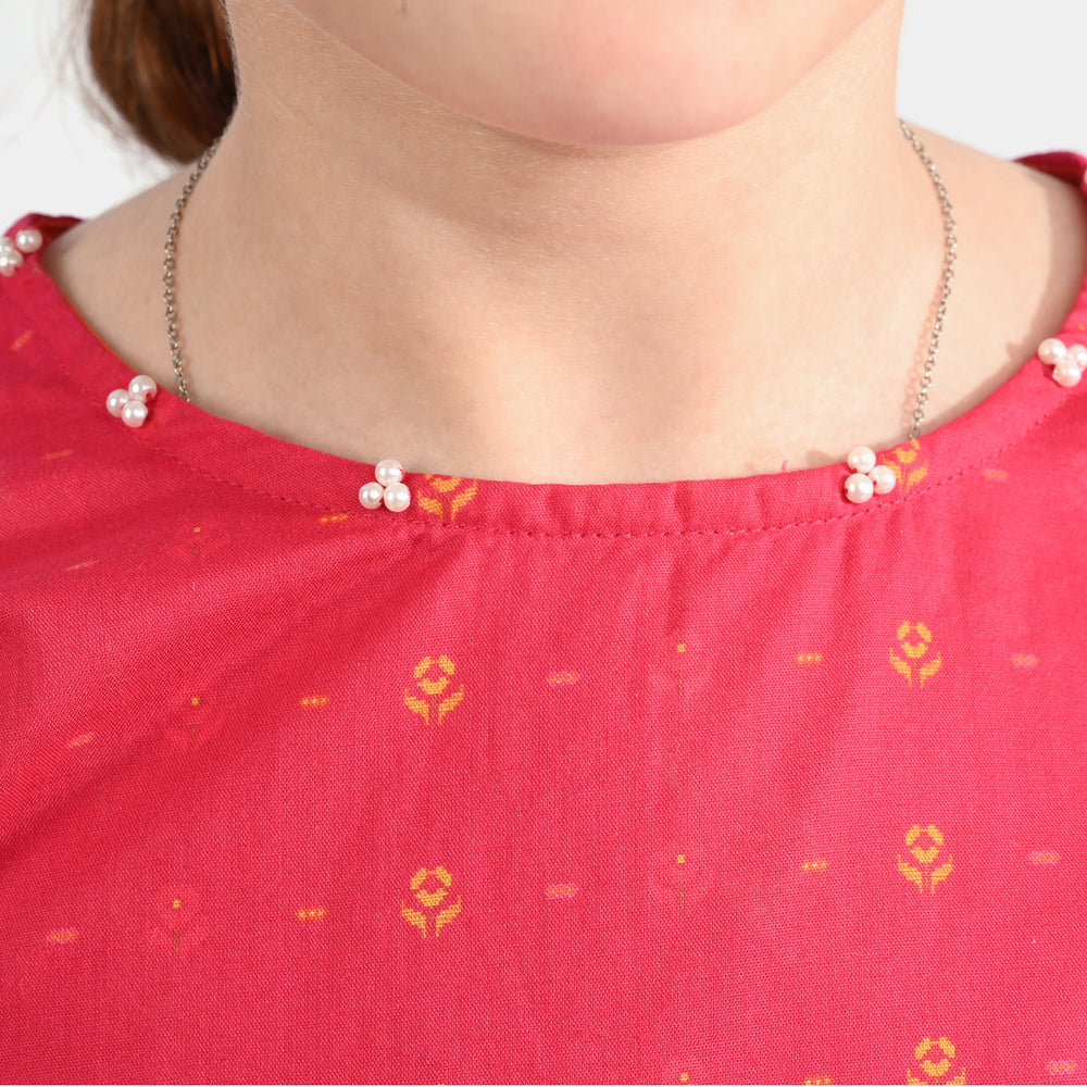 Girls Cotton Poplin Printed Kurti Desired-Multi