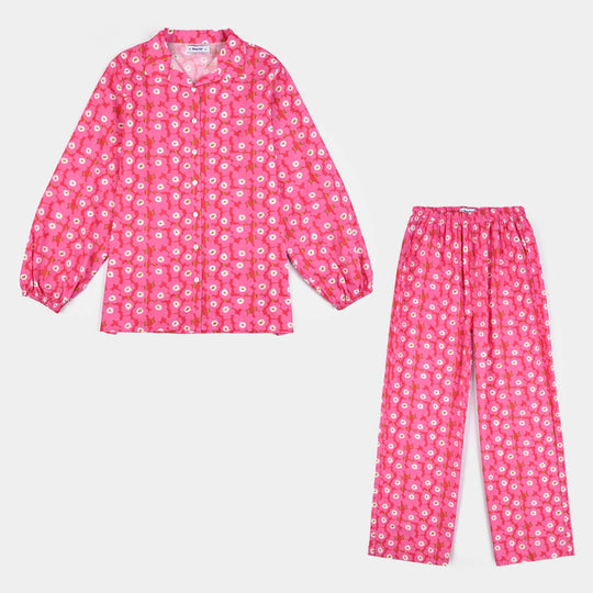 Teen Girls Cotton Co-Set-Pink