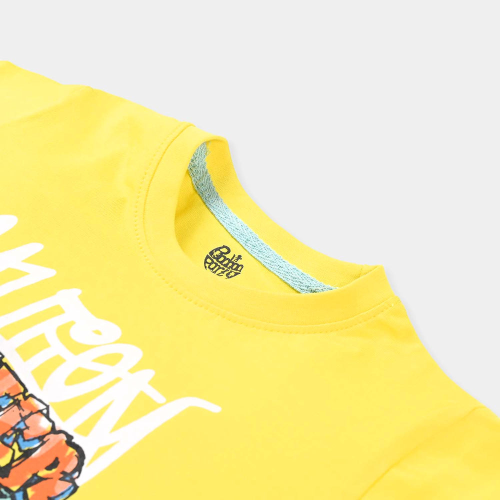 Boys Cotton Jersey T-Shirt H/S Caution | B. Yellow