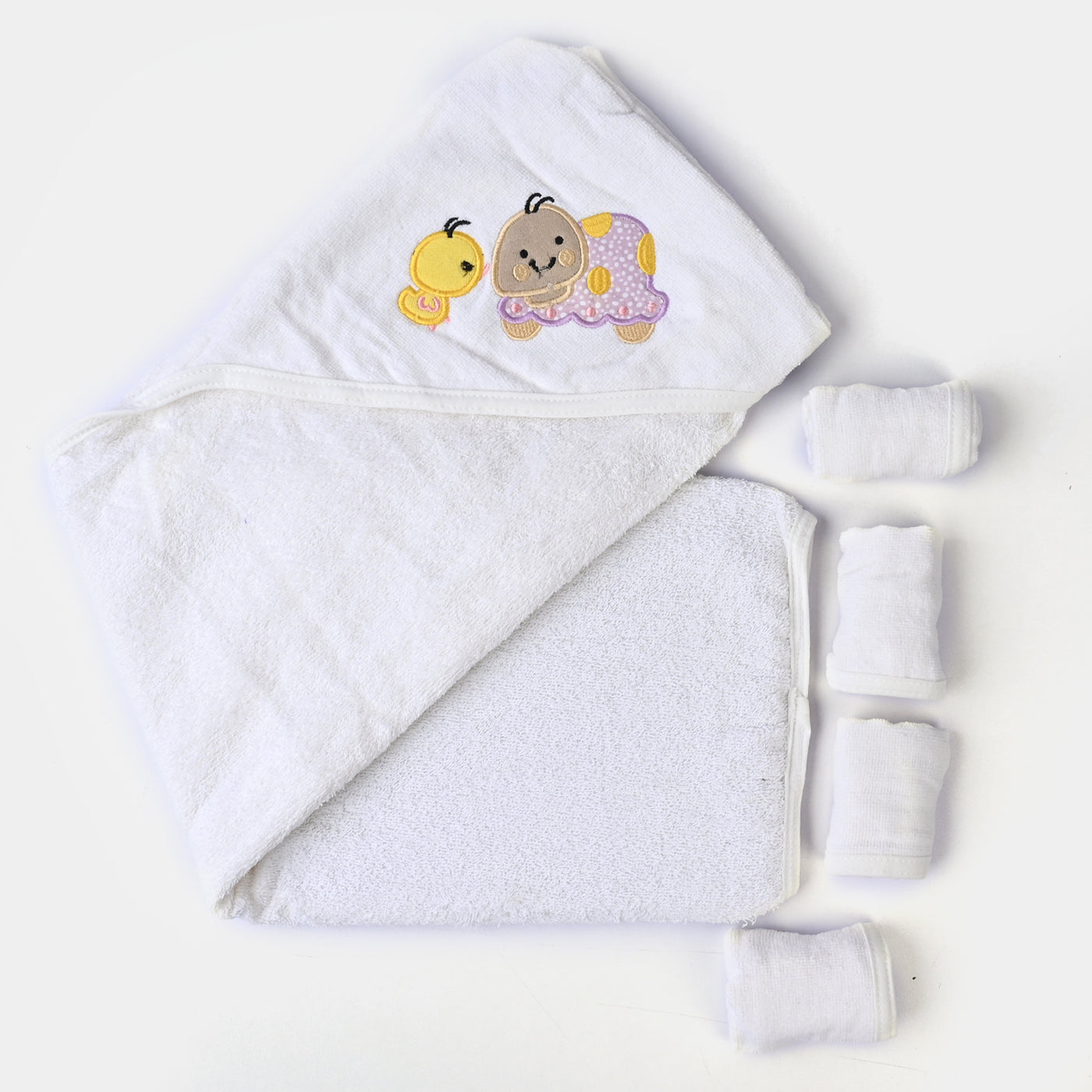 Baby Bath Towel + 4PCs Face Towel