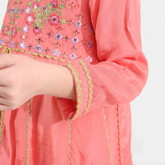 Girls Raw Silk 4Pcs Rashk-E- Chaman-Paradise Pink