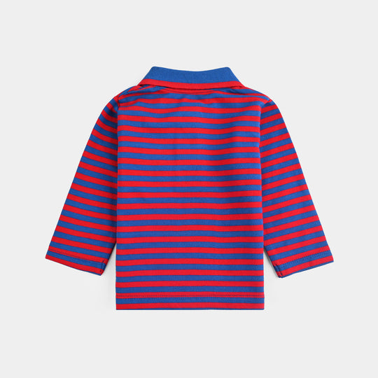 Infant Boys Jumbo Pique Polo F/S Fun Dino-C.Blue