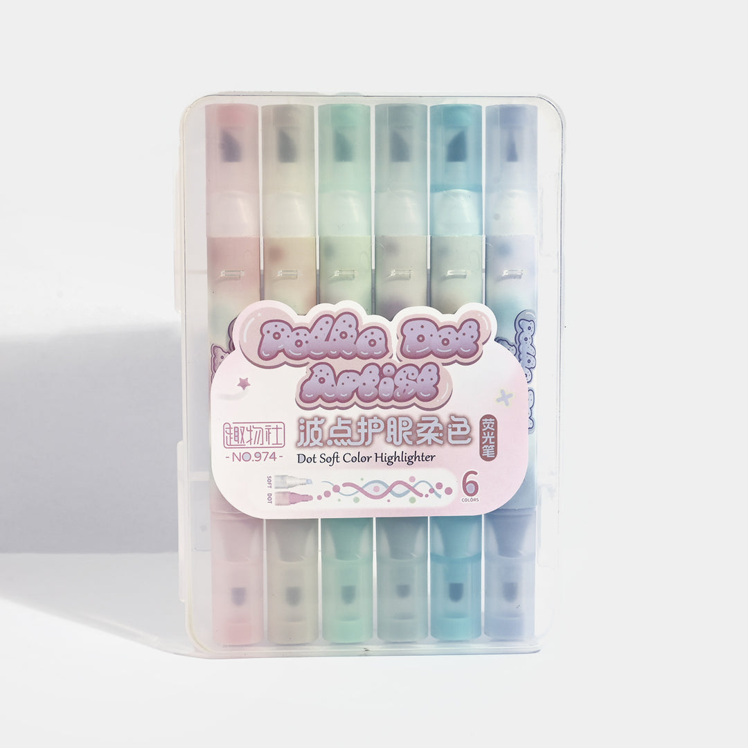 Polka Dot Artist Soft Color Highlighter Pens